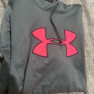 Under Armour Women’s Charcoal Hoodie with Neon Pink Accents